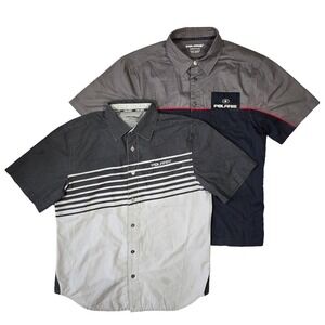 Polaris Shirts Mens M Button Down Short Sleeve‎ Work Mechanic Dirt Bike Racing